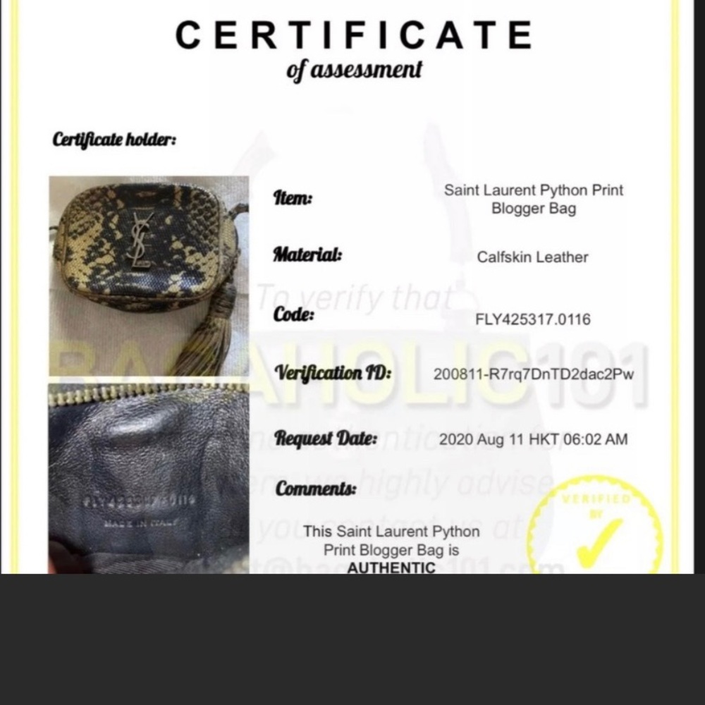 YSL Monogram Python-Embossed Crossbody Bag - Picture 3 of 10